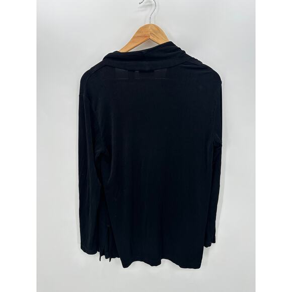 Chico's Travelers Womens Black Open Front Tunic Cardigan Size 1 M Slinky Stretch - Picture 2 of 7